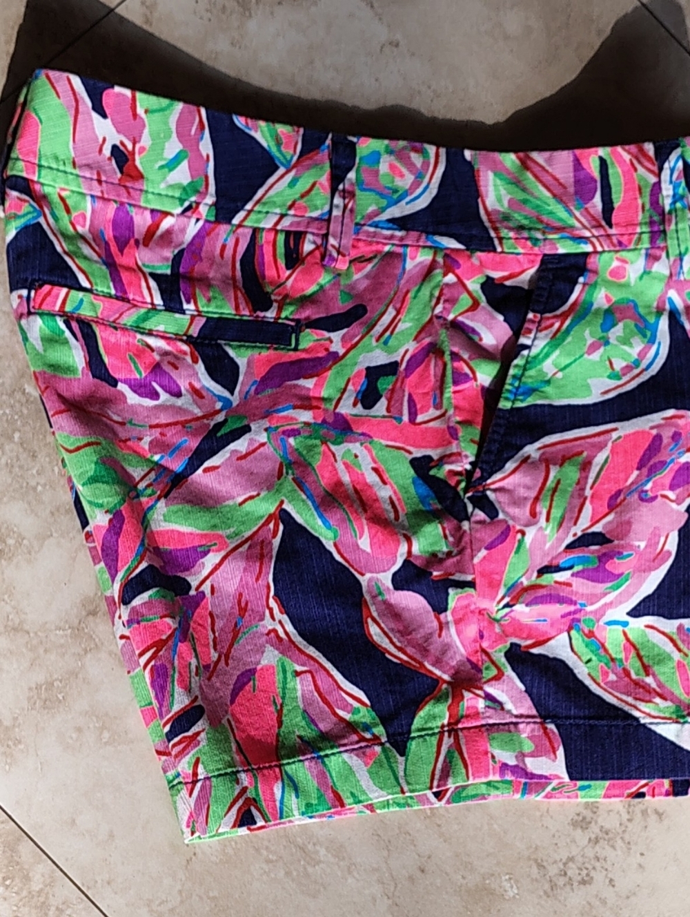 Lilly Pulitzer Callahan Shorts Vias Palmetto Leaf Navy, Pink & Lime Splash Sz 6 - Picture 4 of 8
